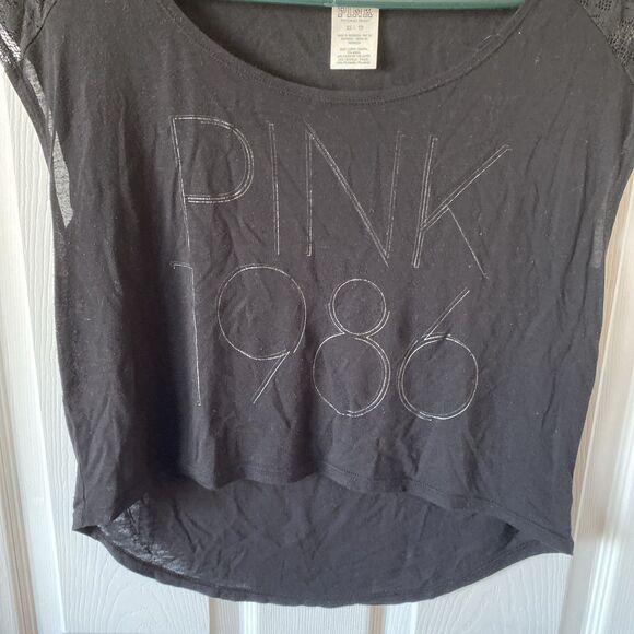 Victorias Secret Pink Top Size XS 1986 Sleeveless Lace Boat Neck Asymmetrical - Picture 6 of 9